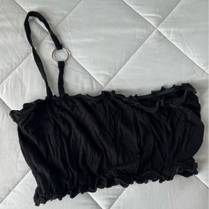 LF Bandeau Crop Top w One Shoulder O Ring